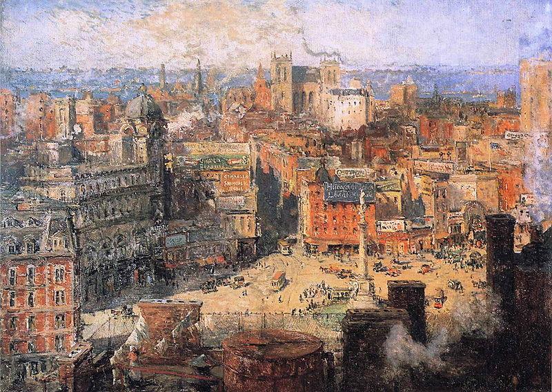 Colin Campbell Cooper Columbus Circle oil painting picture